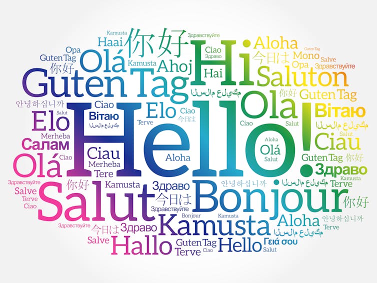 Bonjour en différentes langues