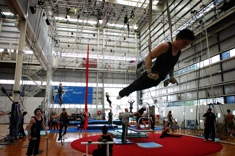 Students practicing circus at NICA.