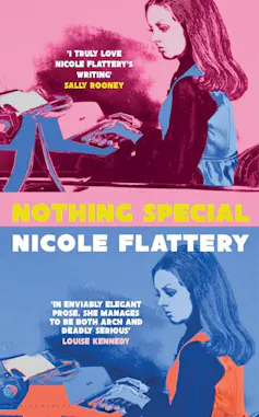 Book cover featuring a girl typing at a typewriter.