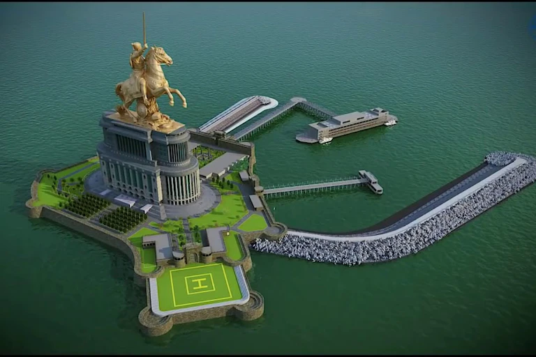 Projet numérisé d'une gigantesque statue équestre