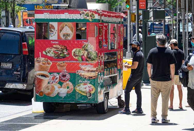 A taco truck in New York City.