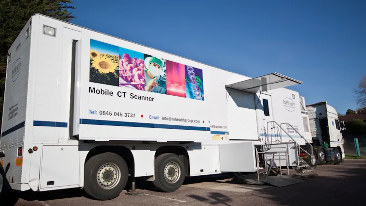 A mobile CT scanning unit.