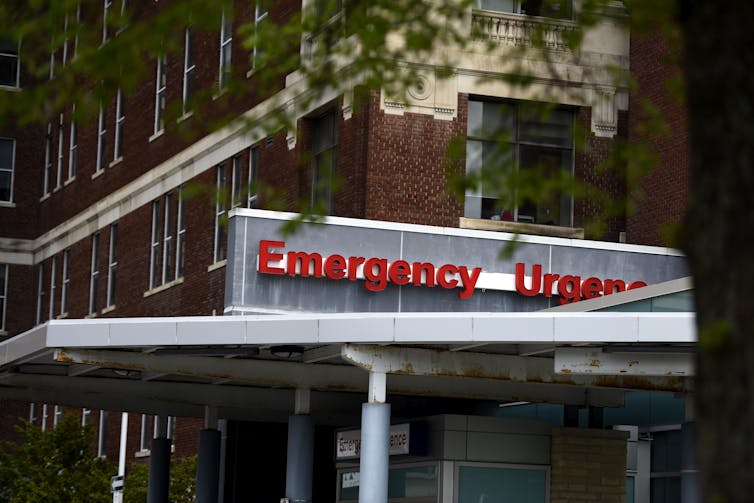 The emergency entrance to a hospital