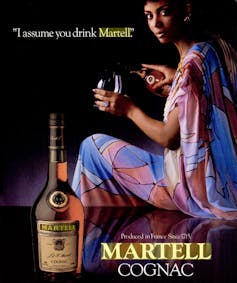 Publicité pour le cognac Martell dans le numéro de décembre 1983 du magazine Ebony