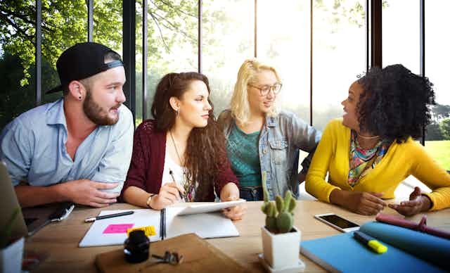 Group of people working on project