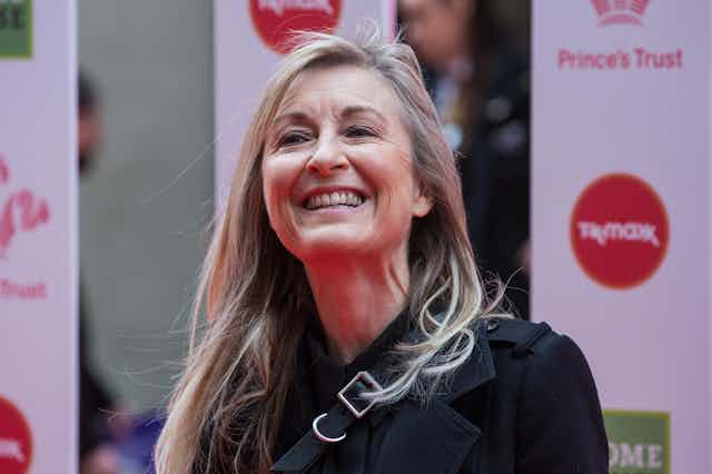 A photo of TV journalist and broadcaster Fiona Phillips taken on a charity red carpet.