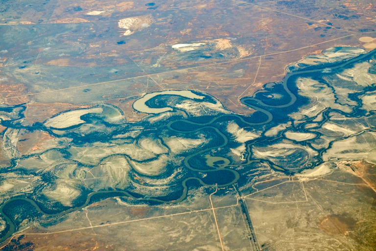 aerial view of rivers and tributaries