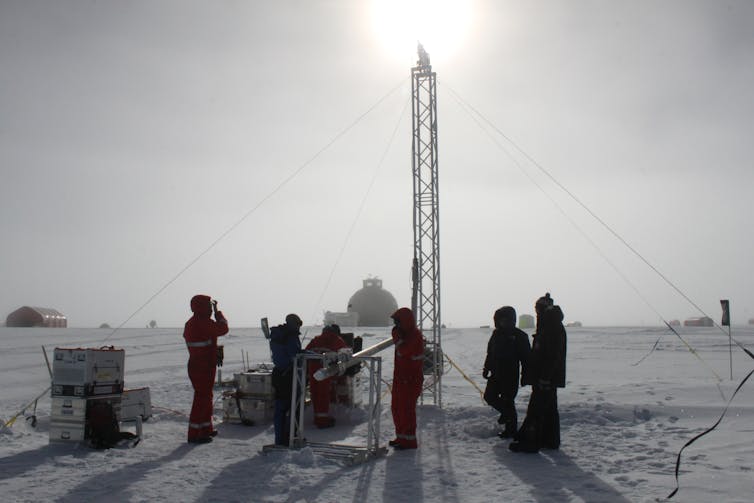 Drilling ice cores in Greenland.
