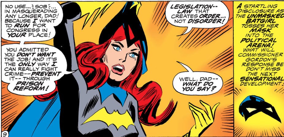 Batgirl announces her desire to run for Congress.