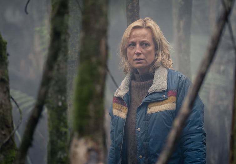 Marta Dusseldorp as Stella in the woods.