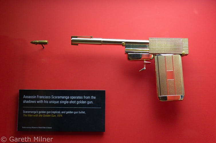 gold pistol at the museum