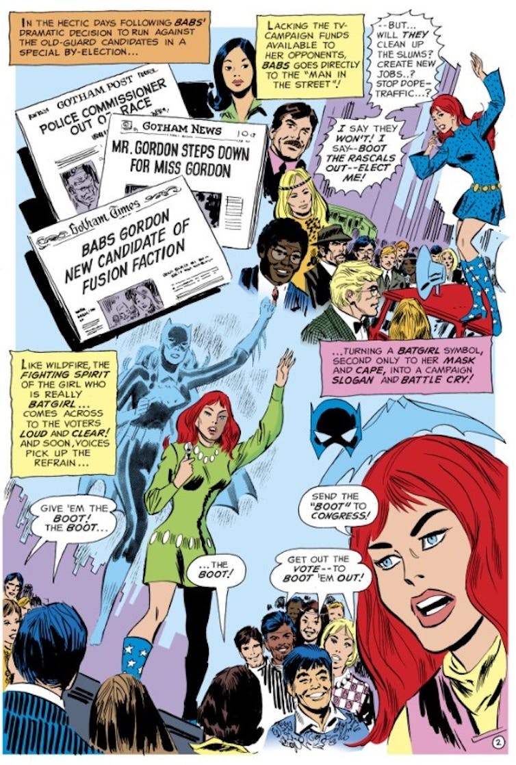 Barbara Gordon speaks to diverse voters who cheer her on