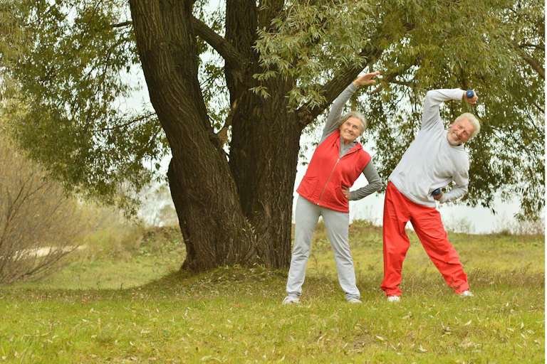 Older adults exercising