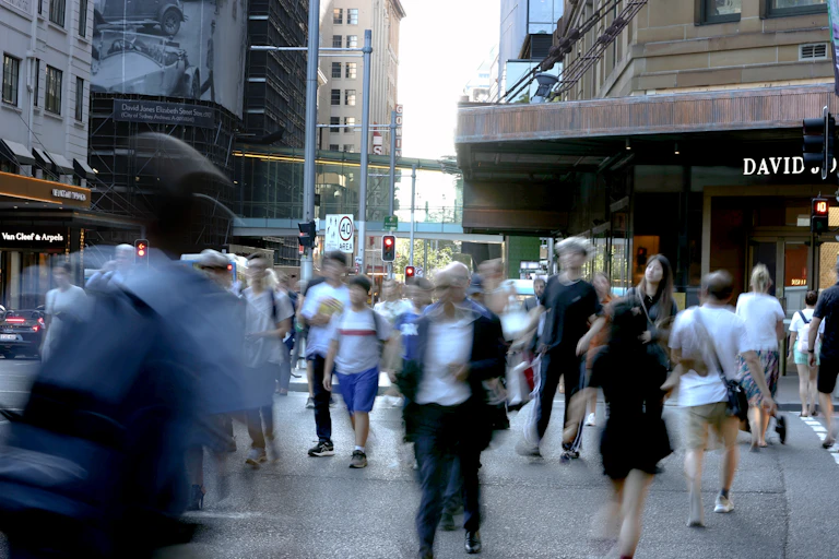 Pedestrians in the Sydney CBD.
