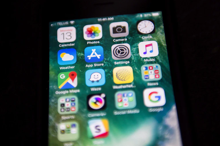 Apps seen on a cellphone.