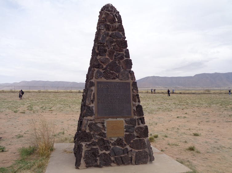 an obelisk in the desert