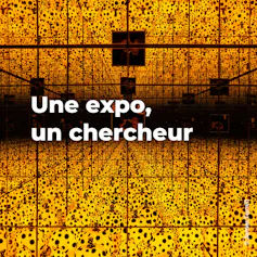 Vignette de présentation de la série Une expo, un chercheur, montrant une installation artistique de l'artiste Kusama