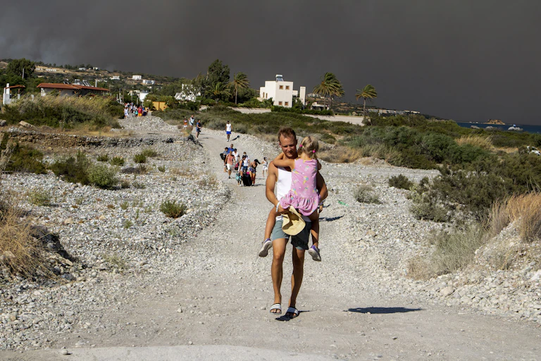 wildfire rhodes tourism