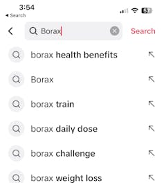 These borax-related topics have been trending on TikTok.