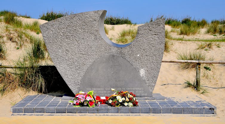 War memorial on a beach