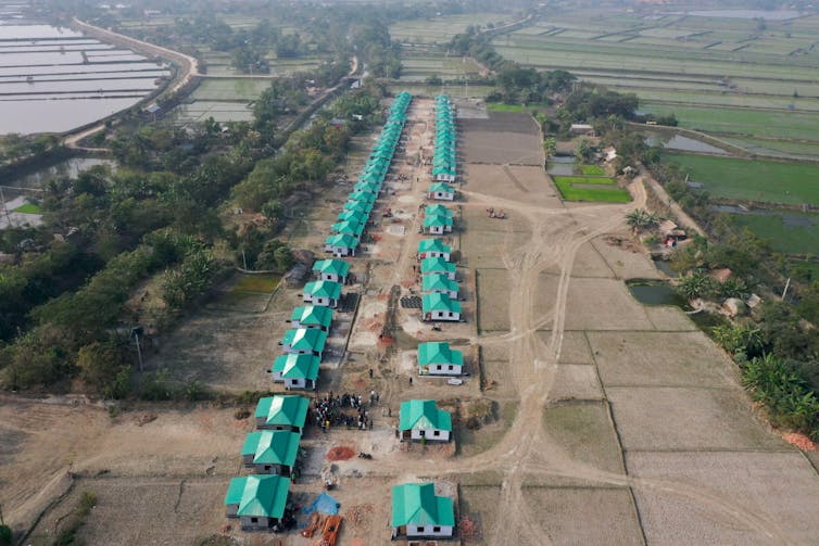 A bird's eye view of a resettlement village.