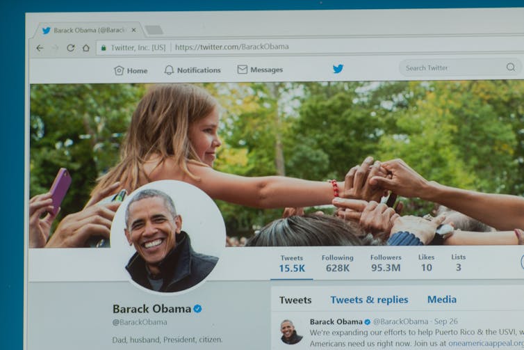 Barack Obama's Twitter page.