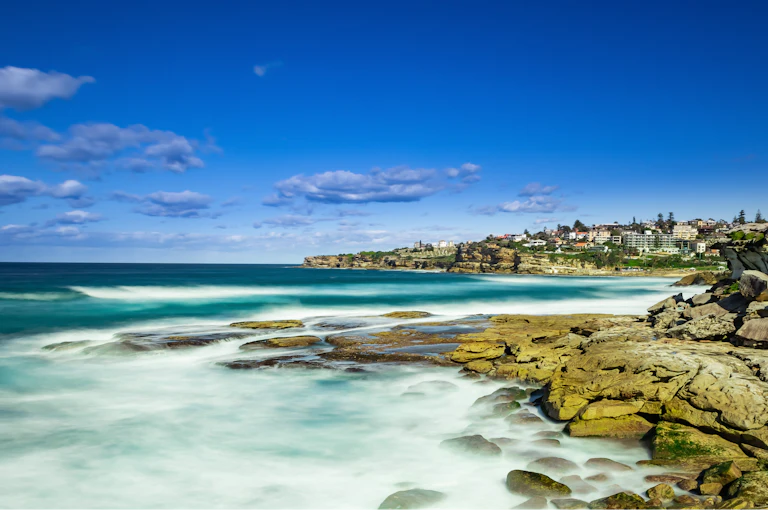 Tamara beach in Sydney on a winter's day