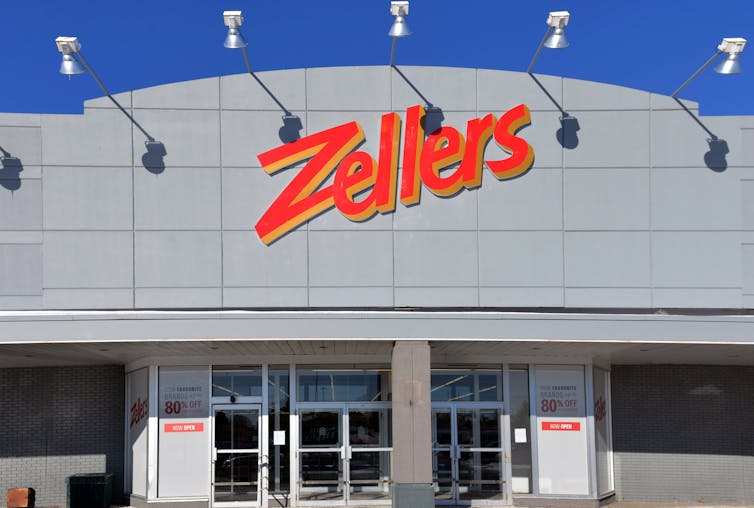 storefront with the Zellers logo