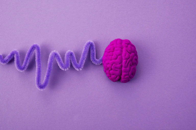 A brain with electrical signals