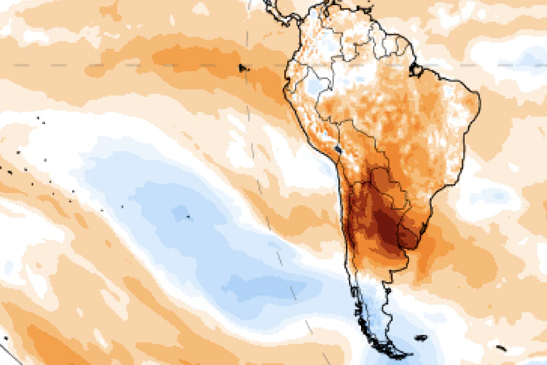 Shaded map of south america