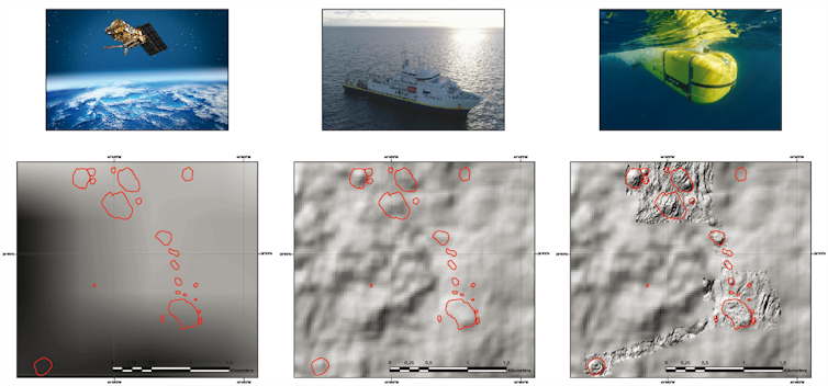 Trois images avec une précision croissante