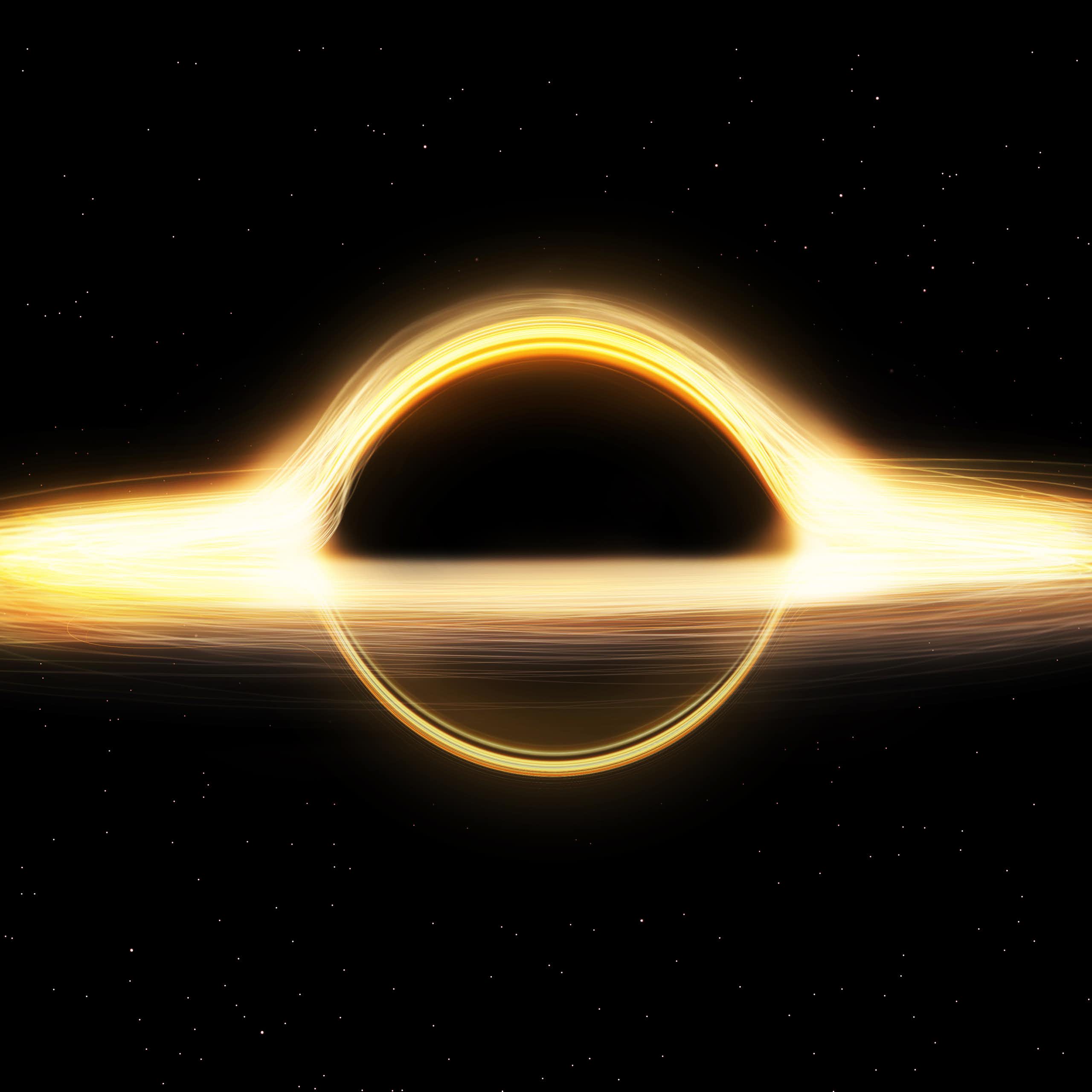 A glowing disk with elongated sides on a black background