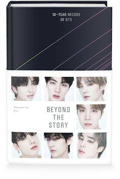 The cover of Beyond the Story with seven headshots of the band members