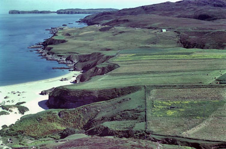 Raised beaches at Tongue Bay, Scotland.