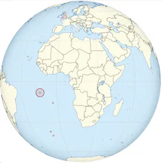 A map showing Ascension Island in the Southern Atlantic, off the west coast of Africa.
