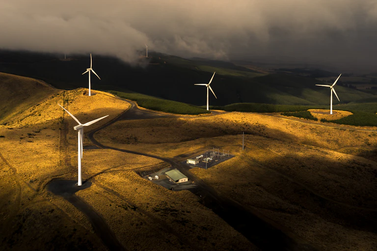 Wind farm in New Zealand
