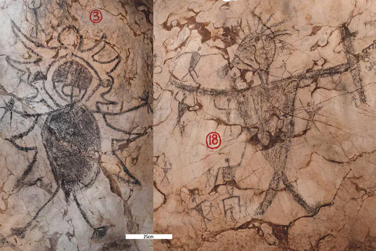 Photographs of the rock art.