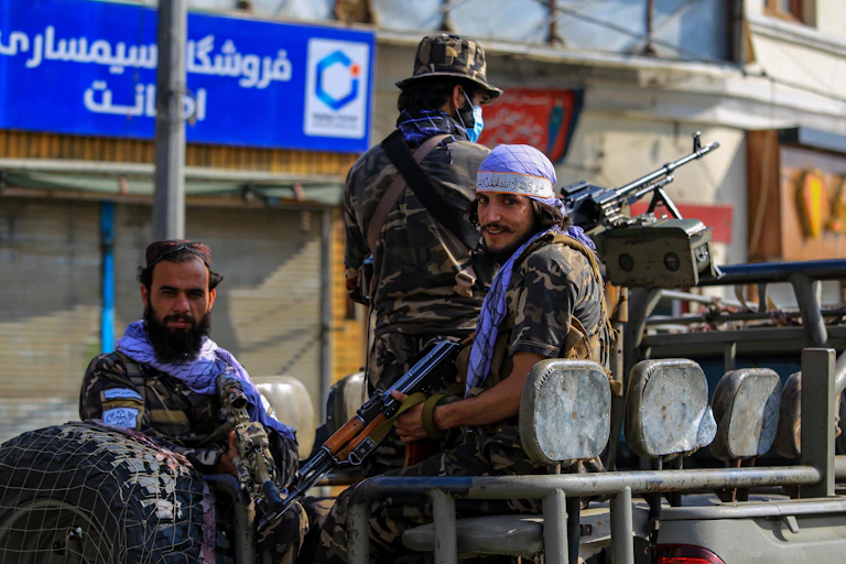 A heavily armed Taliban patrol in Kabul, August 2023.