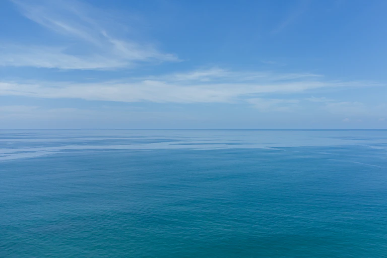 Clear flat ocean