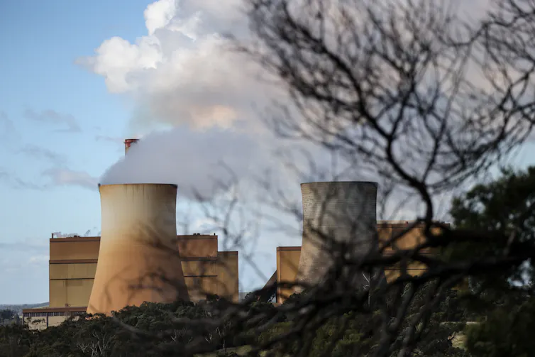 smoke stacks at coal plant