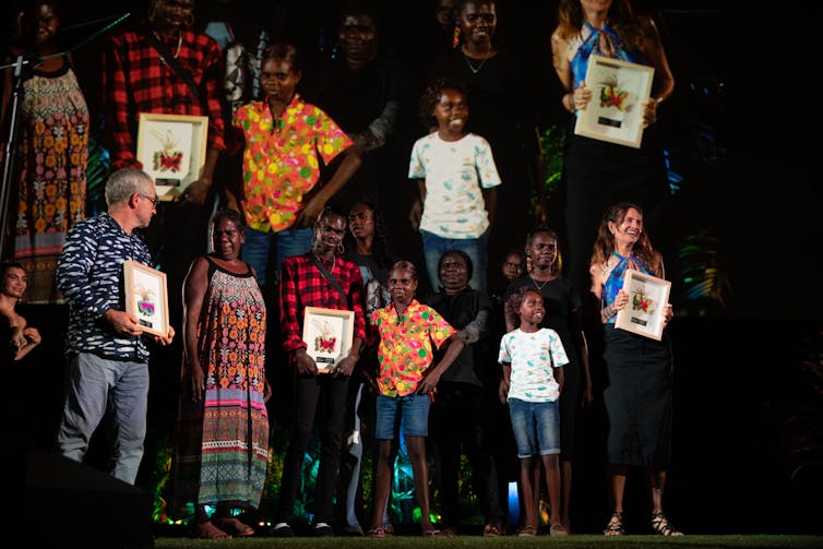Recipients on stage.