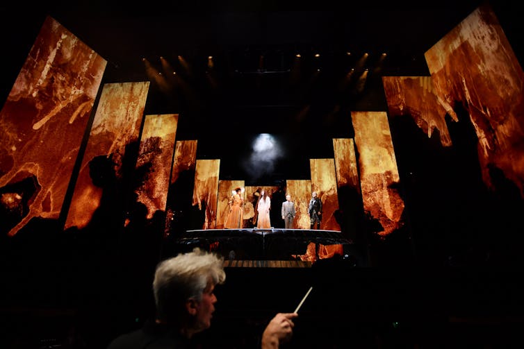 A conductor in the pit.