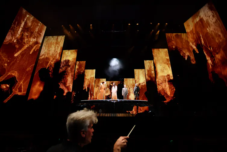 A conductor in the pit.