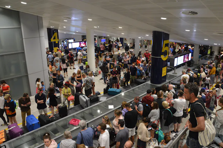 A busy airport.