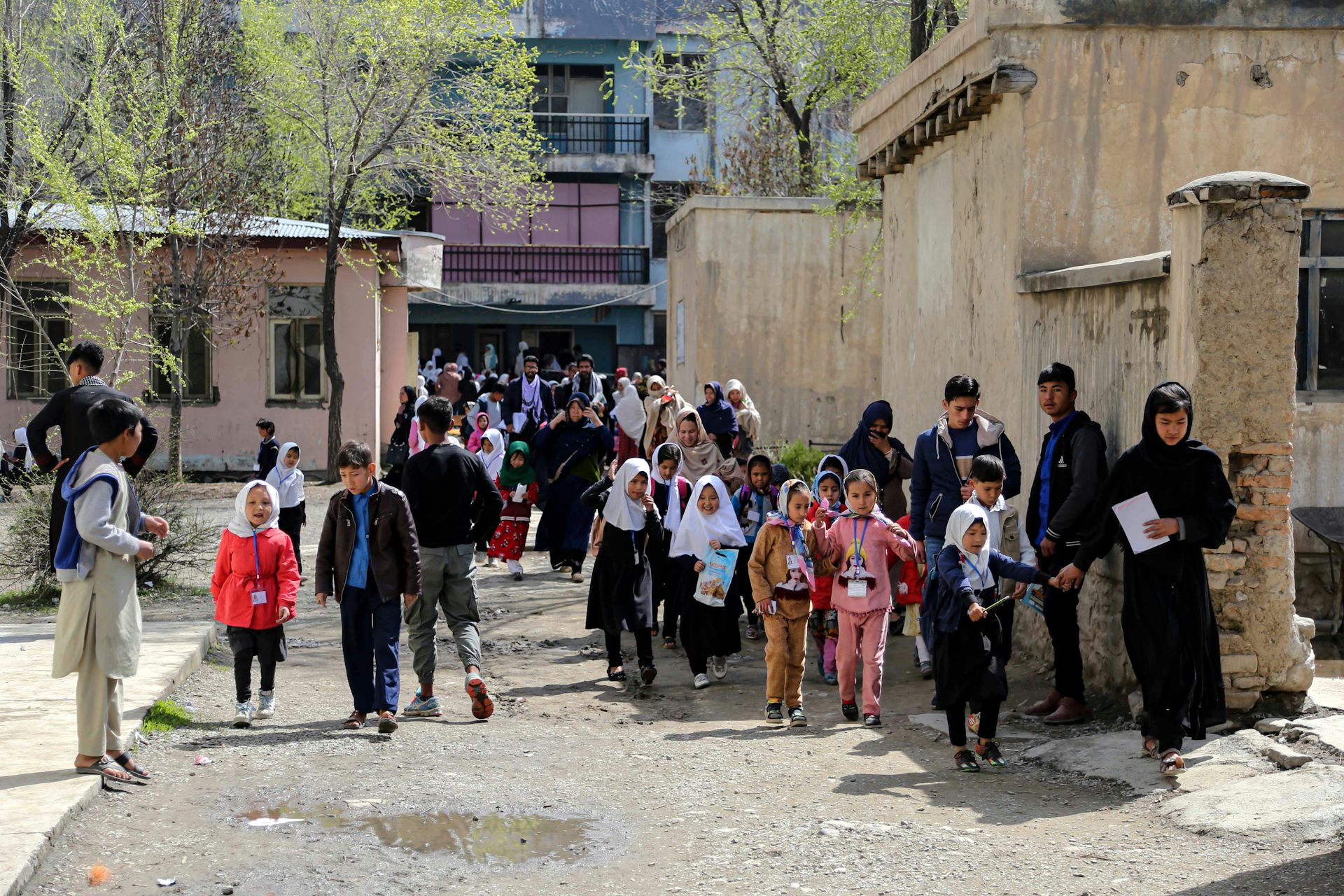 Afghan girls being barred from attending school, March 2023.