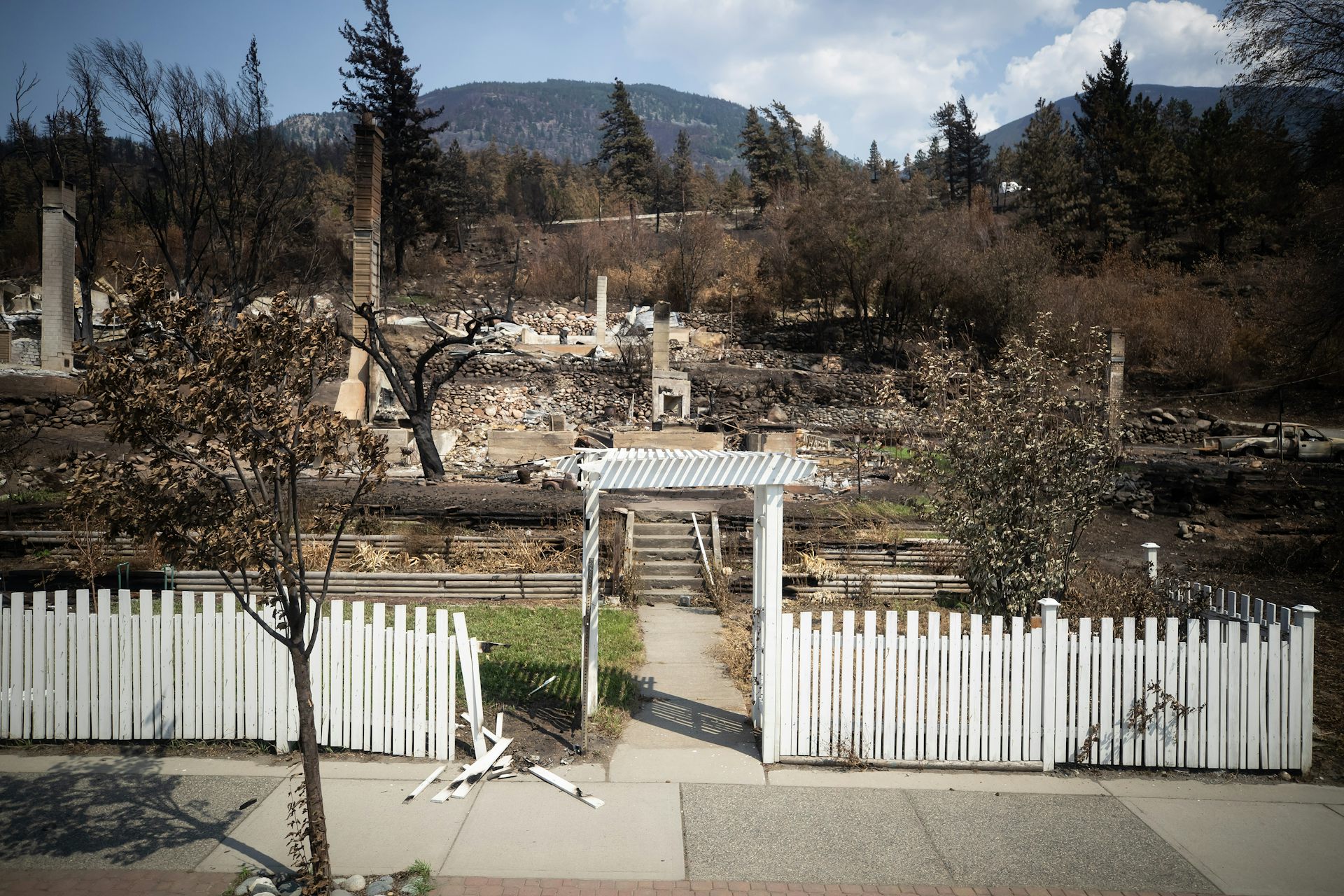 the burned ruins of a home