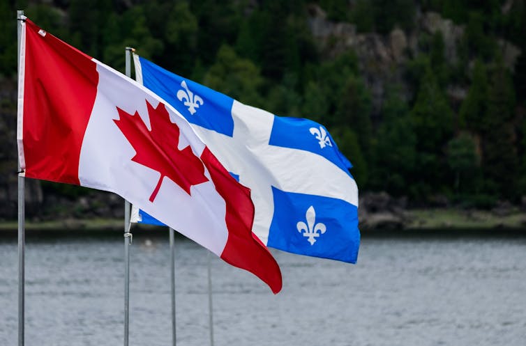 Canada and French flags