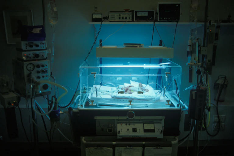 Baby in a neonatal unit