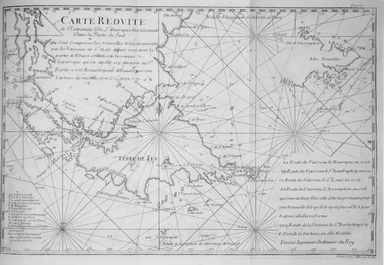 A historical maritime map.
