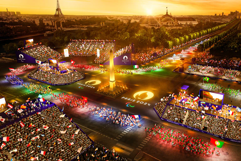 Simulation de la cérémonie d'ouverture des jeux olympiques et paralympiques de Paris 2024